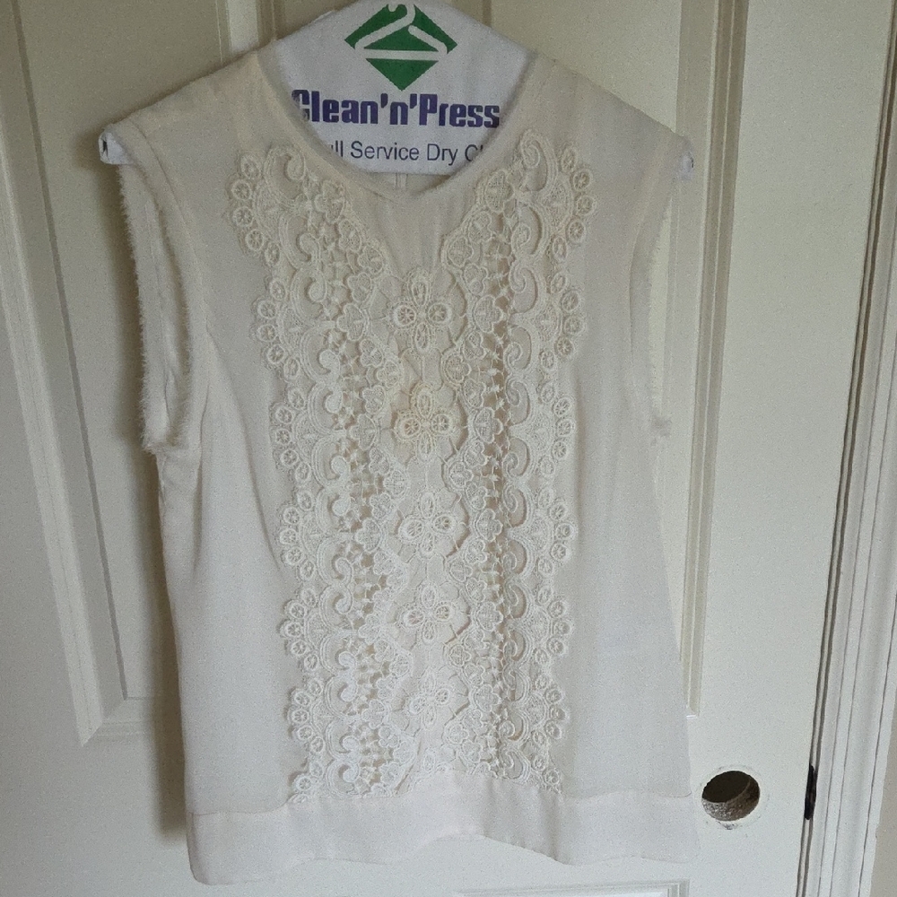 Nanette Lepore Cream Lace Blouse, Size 10